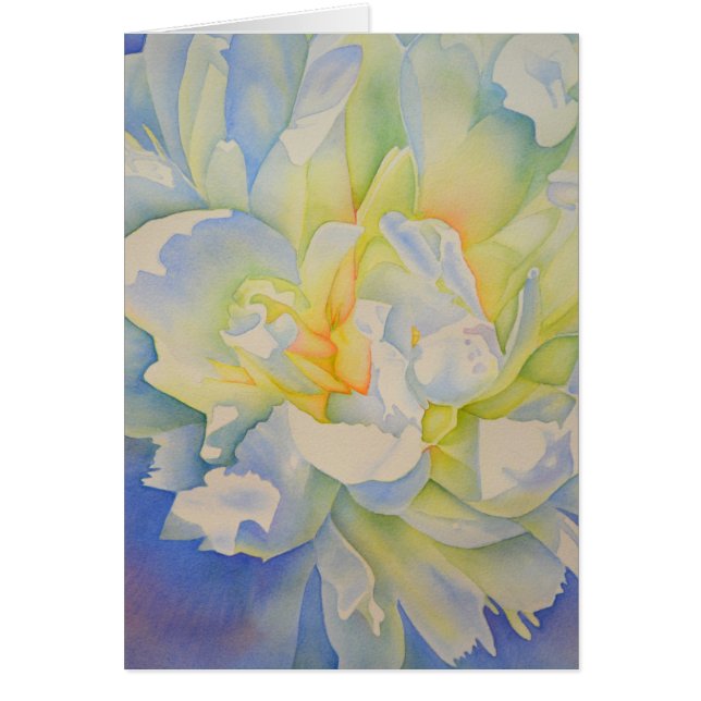 Elegant white yellow peony floral watercolor  (Front)