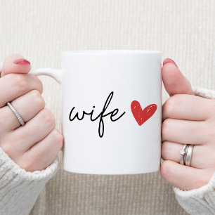  Elegant Wife with Red Heart Coffee Mug