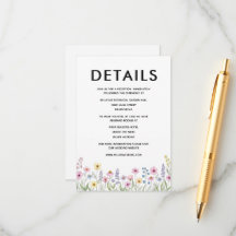 Elegant Wild Floral colourful Details Card