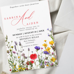 Elegant Wild Flower Blooming Garden Wedding Invitation