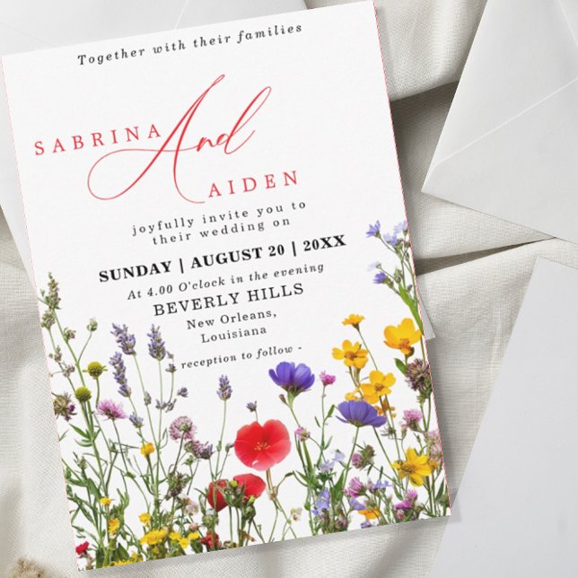 Elegant Wild Flower Blooming Garden Wedding Invitation (Creator Uploaded)