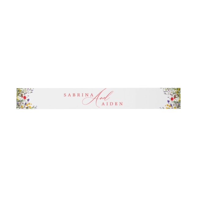 Elegant Wild Flower Blooming Garden Wedding  Invitation Belly Band (Flat)