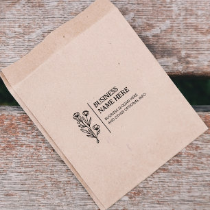 Elegant Wild Flower Business Custom Rubber Stamp