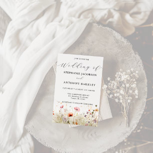 Elegant Wild Flower Wedding Invitation