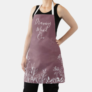 Elegant Wild Flowers Doodles Apron