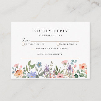 Elegant Wild Flowers RSVP Card
