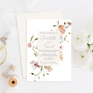 Elegant Wild flowers Wedding invitation