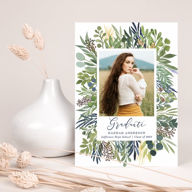 Elegant Wild Meadow Photo Graduation Announcement (Creator Uploaded)