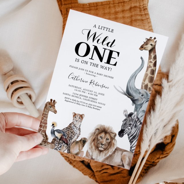 Elegant Wild One Safari Baby Shower Invitation (Creator Uploaded)