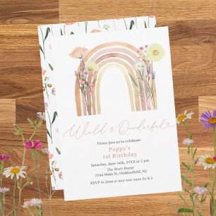 Elegant Wild & Onederful Wildflower 1st Birthday Invitation