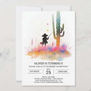 Elegant Wild West Cowboy Birthday Invitation