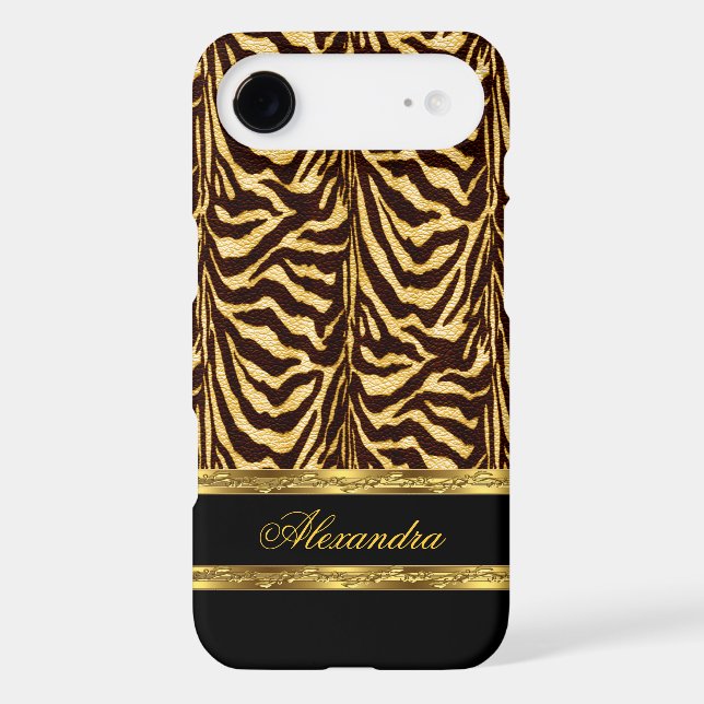 Elegant Wild Zebra Black and Gold Case-Mate iPhone Case (Back)