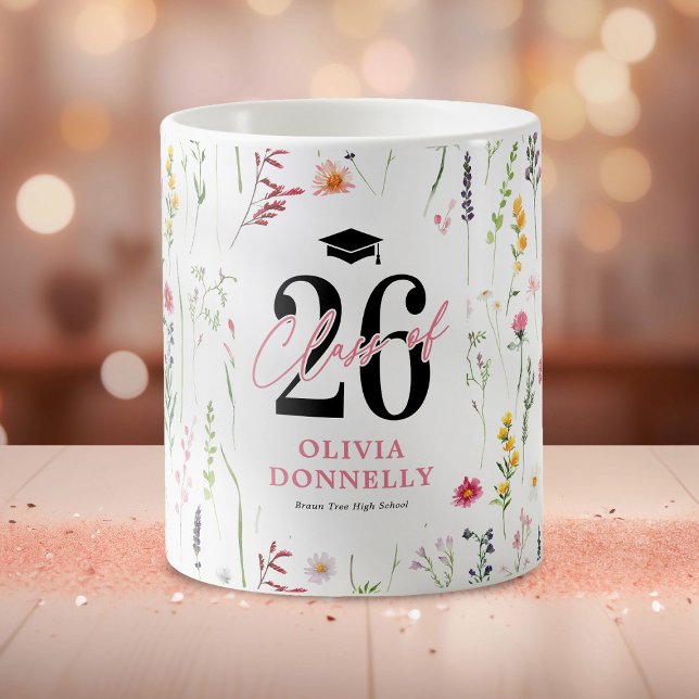 Elegant Wildflower 2025 Graduate Coffee Mug (Creator Uploaded)
