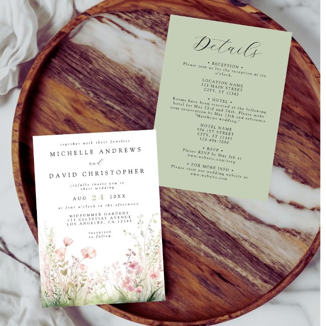Elegant Wildflower All in One Wedding Invitation (Creator Uploaded)