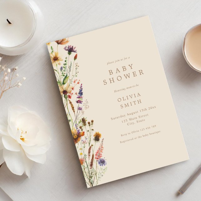 Elegant Wildflower Baby Shower Invitation (Creator Uploaded)