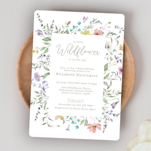 Elegant Wildflower Baby Shower Invitation (Creator Uploaded)