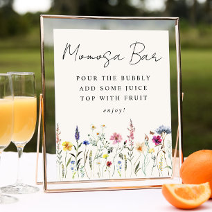 Elegant Wildflower Baby Shower Momosa Bar Sign