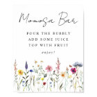 Elegant Wildflower Baby Shower Momosa Bar Sign
