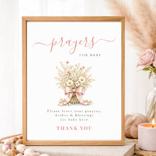 Elegant Wildflower Baby Shower Prayers For Baby Poster