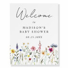 Elegant Wildflower Baby Shower Welcome Sign