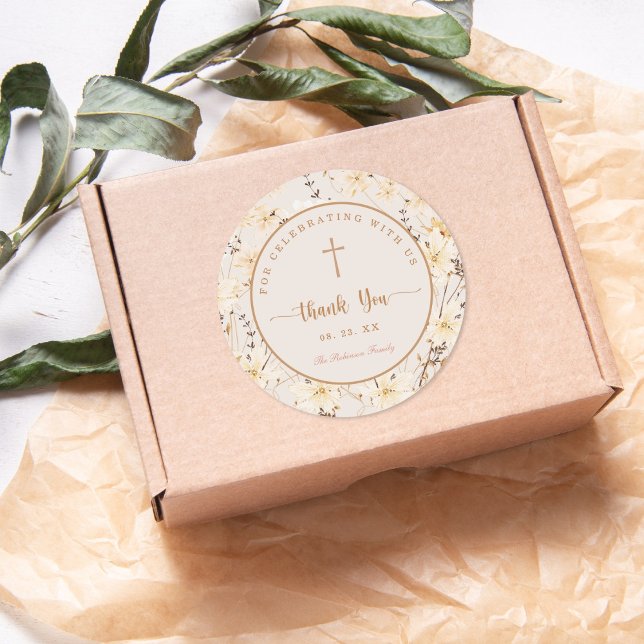 Elegant Wildflower Baptism / Christening Sticker (Creator Uploaded)