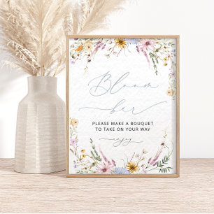 Elegant Wildflower Bloom Flower Bar Poster