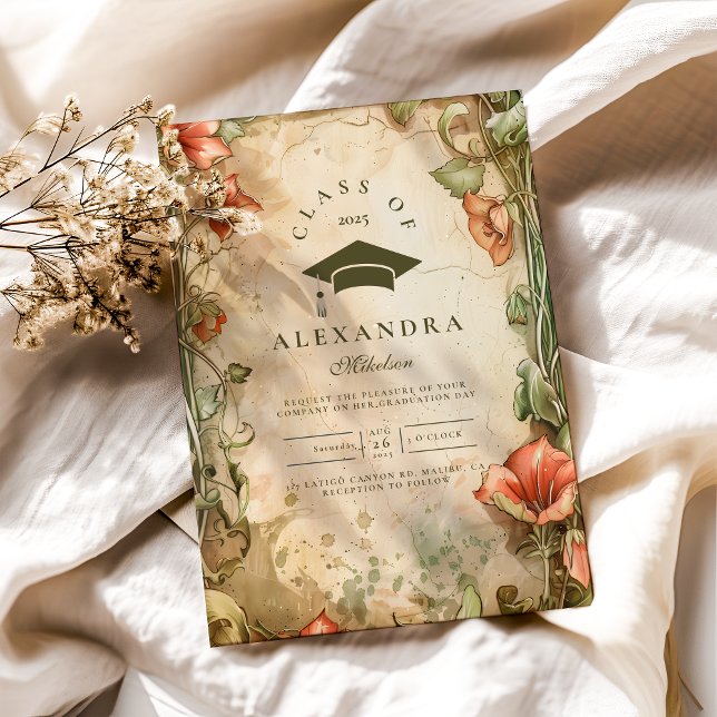 Elegant Wildflower Bloom Graduation Party  Invitation (Creator Uploaded)