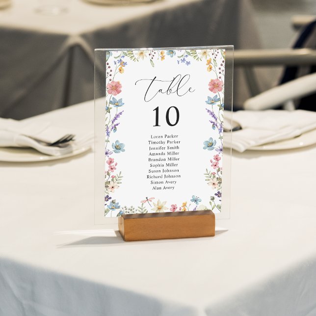 Elegant Wildflower Bloom Wedding Seating Chart Table Number (Creator Uploaded)