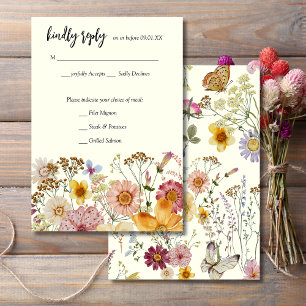 Elegant Wildflower Boho RSVP Card