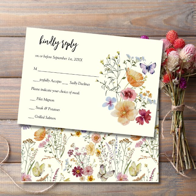 Elegant Wildflower Boho RSVP Card (Creator Uploaded)