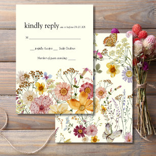 Elegant Wildflower Boho RSVP Card