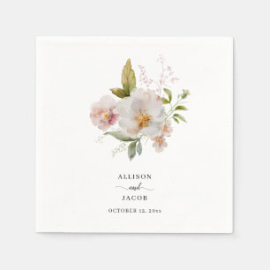 Elegant Wildflower Boho Wedding Napkin