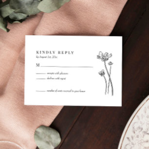 Elegant Wildflower Boho Wedding RSVP Card