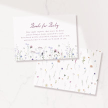 Elegant Wildflower Books for Baby Card