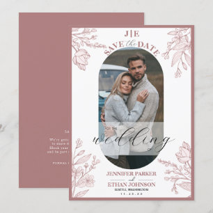 Elegant Wildflower Botanical Photo Wedding Save The Date