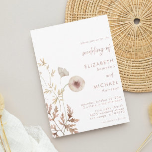 Elegant Wildflower Botanical Wedding Invitation