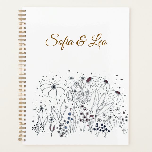Elegant Wildflower Botanical Wedding Planner (Front)