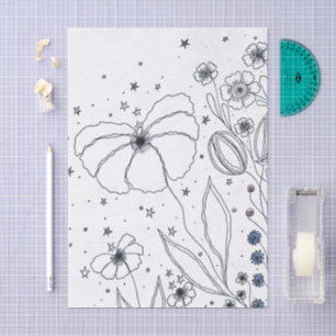 Elegant Wildflower Botanical Wedding Tissue Paper
