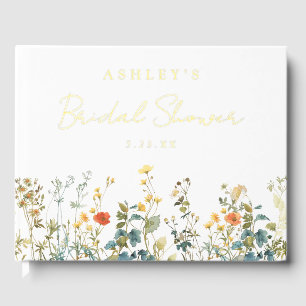 Elegant Wildflower Bridal Shower Guest Book