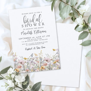 Elegant Wildflower Bridal Shower Invitation