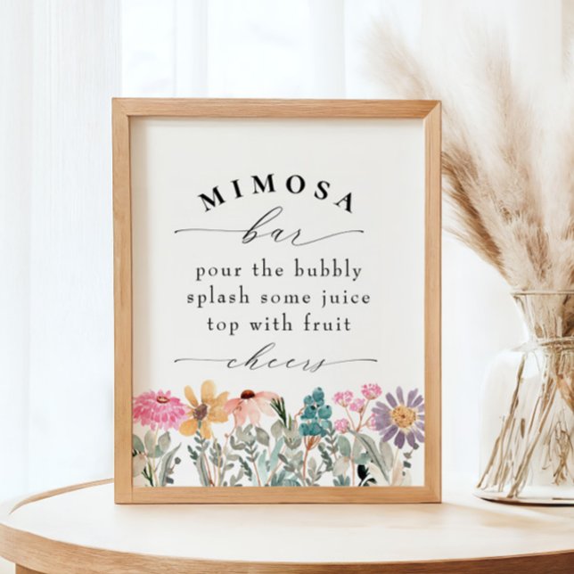 Elegant Wildflower Bridal Shower Mimosa Bar Sign (Creator Uploaded)