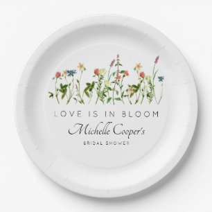Elegant Wildflower Bridal Shower Paper Plate