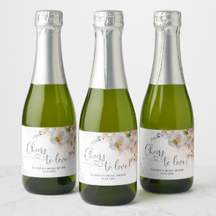 Elegant Wildflower Bridal Shower Sparkling Wine La Label