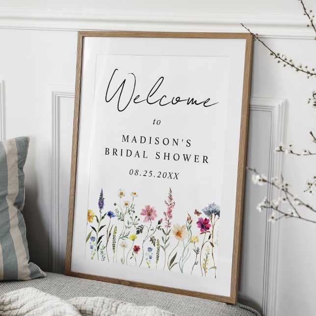 Elegant Wildflower Bridal Shower Welcome Sign (Creator Uploaded)