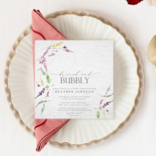 Elegant Wildflower Brunch & Bubbly Bridal Shower Invitation