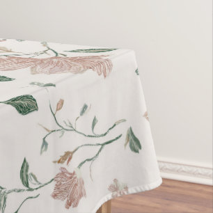 Elegant Wildflower & Butterfly Toile-De-Jouy  Tablecloth