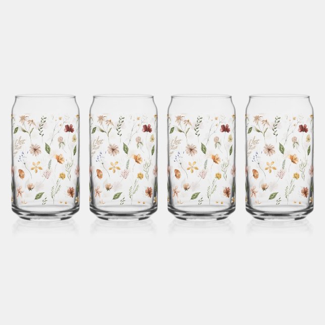 Elegant Wildflower Can Glass (Front)
