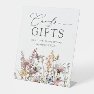 Elegant Wildflower Cards & Gifts Bridal Shower Pedestal Sign