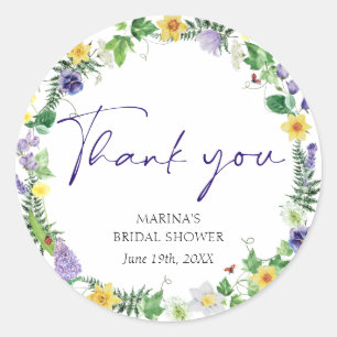 Elegant Wildflower  Classic Round Sticker