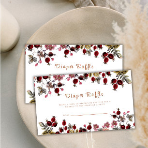 Elegant Wildflower Diaper Raffle Baby Shower Enclosure Card